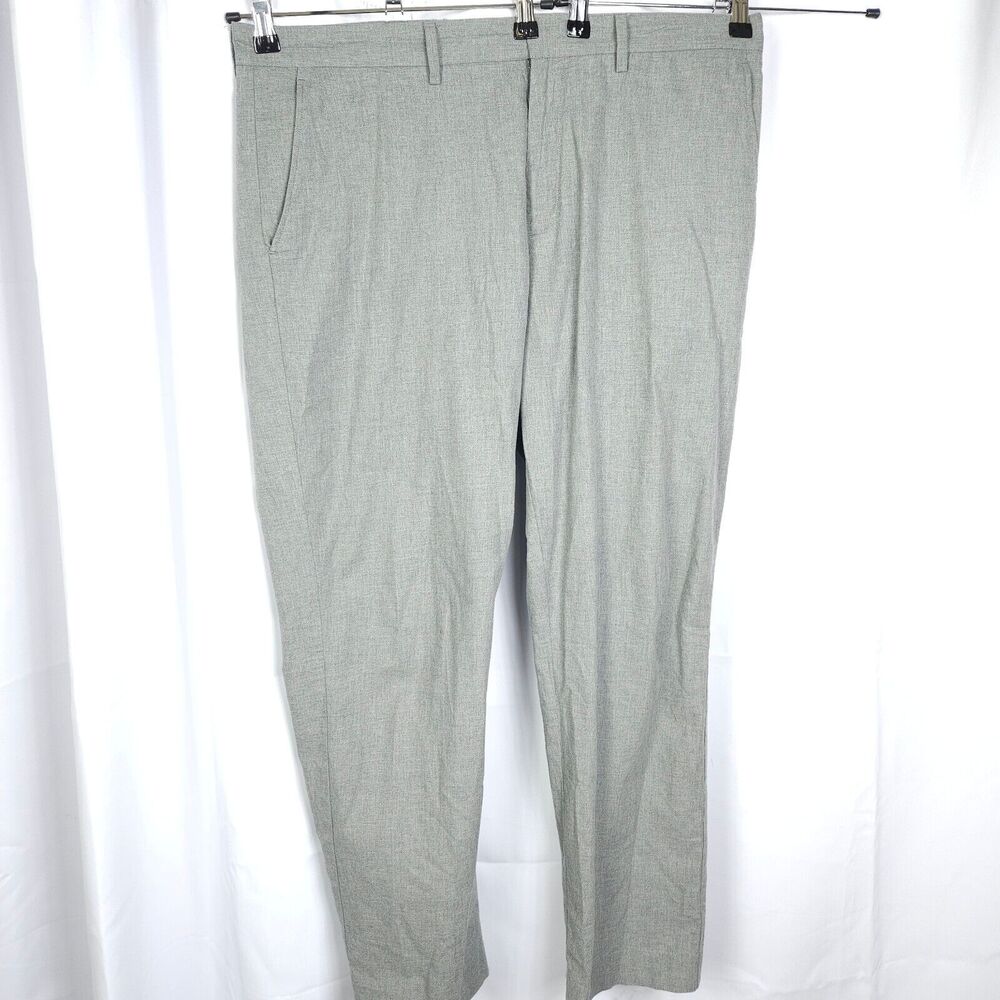 J Crew Mens 36x32 Gray Grey Flat Front Bedford‎ Cotton Dress Pants